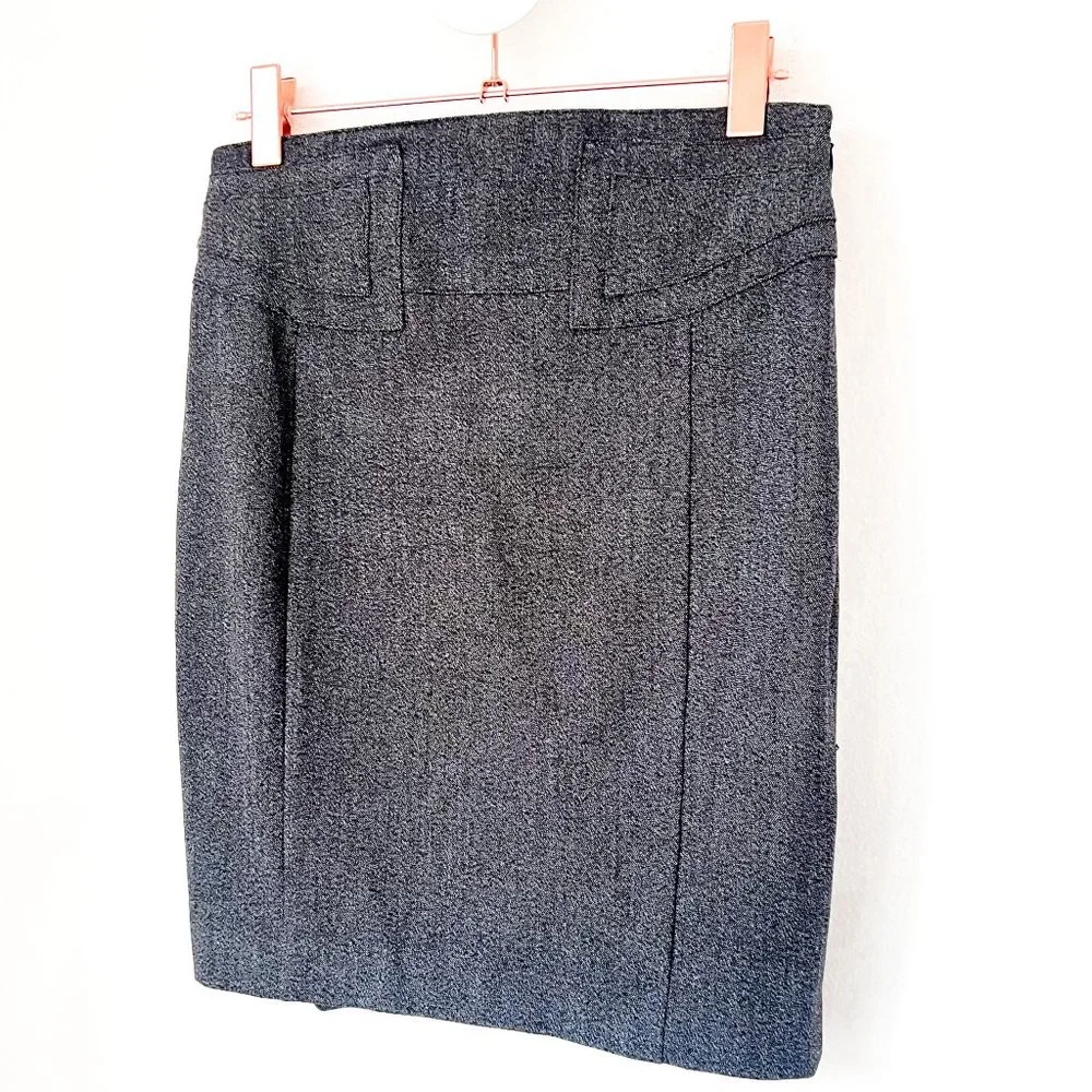 express dark grey pencil skirt w/side zip 6 - Picture 7 of 7